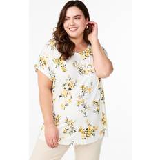 Zizzi T-shirt Med Blommigt Tryck