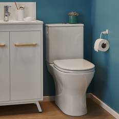 Toilets GoodHome Valois White Close-coupled Toilet Set with Soft Close Seat & Exposed Cistern