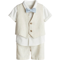H&M 4-Delt Dresset Sett I Linmiks - Beige