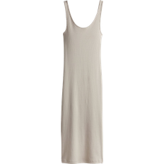 H&M Ribbed Jersey Dress - Light Beige