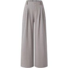 Hosen Halara Flex High Waisted Waffle Knit Stretch Wide Leg Pants With Side Pockets - Mink Ash