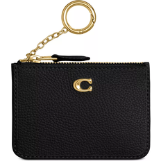 Leather Card Cases Coach Essential Mini Id Card Case - Brass/Black