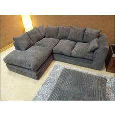 Corner sofa 5 seater B&Q Dylan Jumbo Cord Left Hand Corner Grey Sofa 212cm 5 Seater
