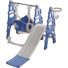 Living and Home Children Toddler Swing & Slide Set with Basketball Hoop 3 in 1