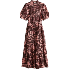 H&M Long Cotton Dress - Pink/Paisley Patterned