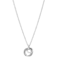 Silver - Women Necklaces Pandora Family Always Encircled Pendant Necklace - Silver/Transparent
