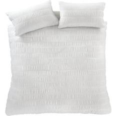 Catherine Lansfield Seersucker Duvet Cover White (200x200cm)