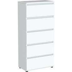 Plastic drawer storage unit Spot on Dealz Modern White Chest of Drawer 48x104cm