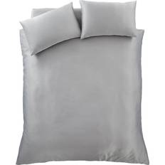 Monochrome Duvet Covers Catherine Lansfield Soft Satin Duvet Cover Silver (260x220cm)