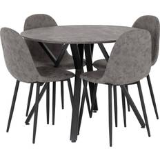 Dining Sets SECONIQUE Athens Grey Dining Set 100cm 5pcs
