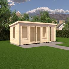 Elm Elm 8Gx17 19mm Log Cabin with Side Storage (Building Area )