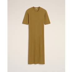 Ami Paris Dresses Ami Paris Cotton Short Sleeve Maxi Dress - Khaki