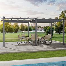 3M Aluminium Pergola Gazebo 6 x with Retractable Canopy