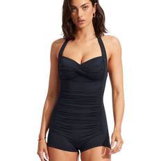 Seafolly Baddräkt Halterneck Med Ben - Navy