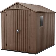 Keter Outbuildings Keter Darwin 8x6 ft Apex 2 Door Shed with Floor 1 Window (Building Area )