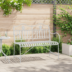 Lounge - Metal Garden Benches vidaXL White Metal 103.5 x 59 x 89 cm Garden Bench