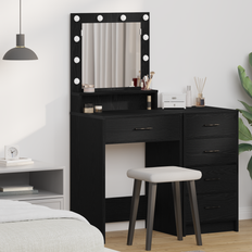 Rektangulära - Svarta Sminkbord vidaXL Med LED-Lampor Svart EK 50 x 41 x 135 cm Sminkbord