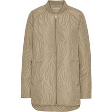 Ilse Jacobsen Jackor Ilse Jacobsen Short Quilt Jacket With Rib - Greige