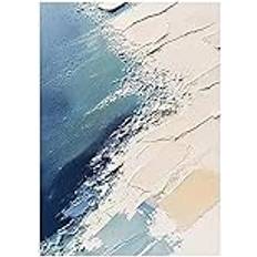 LCDIUDIU Canvas Väggkonst Handmålad Abstrakt 100x150 Blå Tavla