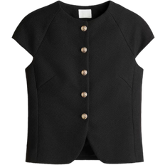 H&M Button Front Top - Black