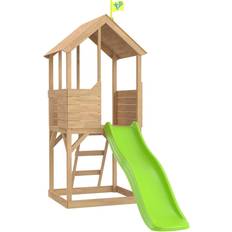 TP Toys Treehouse Wooden Play Tower with Wavy Slide