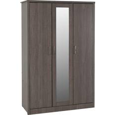 Clothing Storage on sale SECONIQUE Lisbon Black Wood Grain Wardrobe 120x187cm