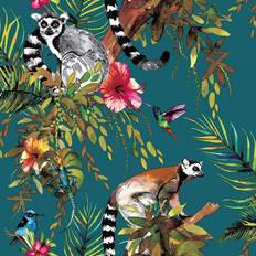 Holden Carta da Parati Motivo Lemure Verde 12402 Dutch Wallcoverings
