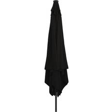 vidaXL Firkantet Haveparasol Med Led Lys 295x245 cm Sort