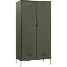 vidaXL Steel Olive Green Garderob 90x180cm