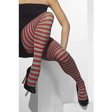 Stripes Tights Smiffys Opaque Tights Striped - Red/Green