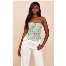PrettyLittleThing Textured Sheer Floral Lace Corset