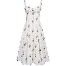 House of CB Striped Floral Corset Dress - Cream Floral