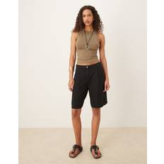 Abercrombie & Fitch Black Shorts Abercrombie & Fitch Mid Rise Bermuda Linen Shorts Black
