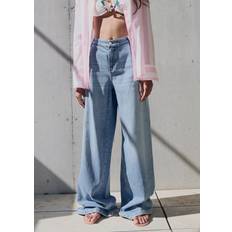 Mango Wideleg Pleated Jeans - Open Blue