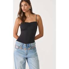 S Bodysuits Stradivarius Strappy Bodysuit With Gathers - Black