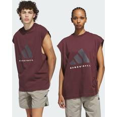 Adidas Unisex Tank Tops adidas Basketball Sleeveless T-Shirt - Aurora Ruby/Brown