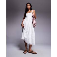 White broderie dress River Island Broderie Baby Doll Maxi Dress - White