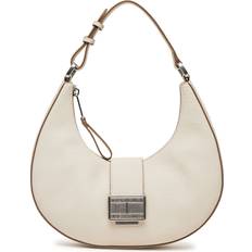 Skuldertaske Logo Push Lock Hobo Bag - Creme