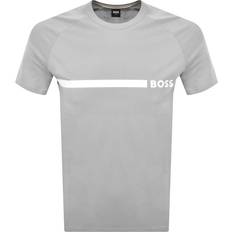 Men - Stripes T-shirts Boss Orange Chest Logo Slim Fit T-shirt - Grey
