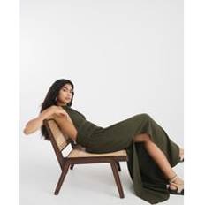 Long Dresses River Island Khaki Halter Neck Maxi Dress - Khaki