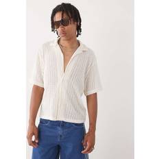 Weekday Shirts Weekday Open Knit Beach Resort Shirt - Off-White