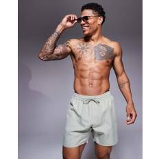 ASOS DESIGN Swim Shorts In Mid Length - Sage - Green
