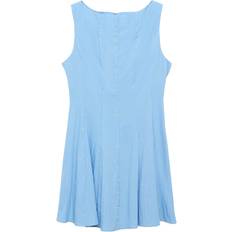 Mango Pleated Short Dress - Blue