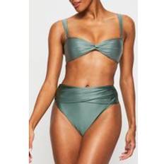 Recycled Materials Bikinis KBX Swim Collections High Waist Bikini Bottom - Dark Green