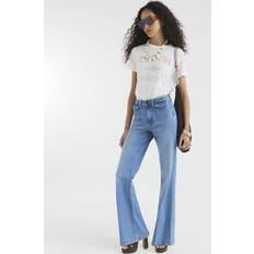 Flare Jeans River Island High Rise Relaxed Flare Jeans - Blue
