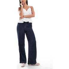 Women's Drawstring Waist Denim Trousers - Navy