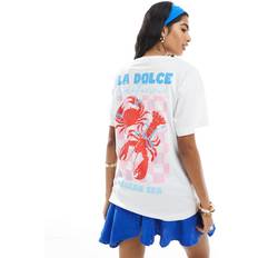 New Look Clothing New Look La Dolce Logo Oversized T-shirt - White