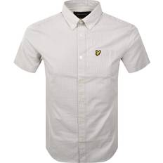 Lyle & Scott Men Shirts Lyle & Scott Men's Short Sleeve Slim Fit Gingham Shirt White