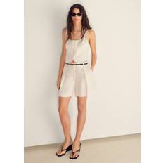 Mango Dame Shorts Mango Linenblend Suit Bermuda Shorts - White