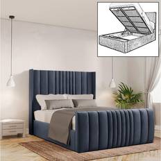 Beds & Mattresses Canora Grey Bastin Upholstered Storage - Charcoal Kingsize Frame Bed